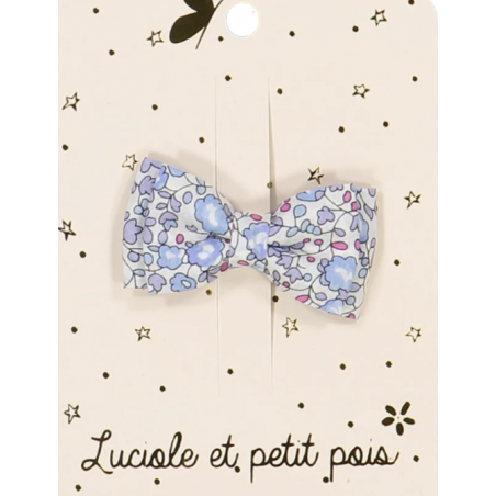 Barrette - noeud double - Liberty Eloise Bleu