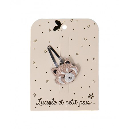 Barrette Panda roux - Rose