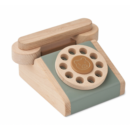 Téléphone en bois  - Golden caramel Multi mix