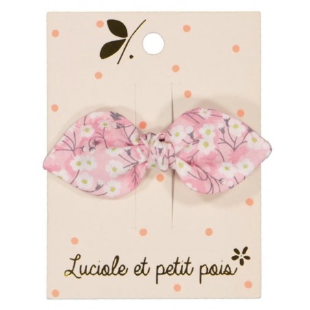 Barrette mini lapin - liberty mitsi orchidée