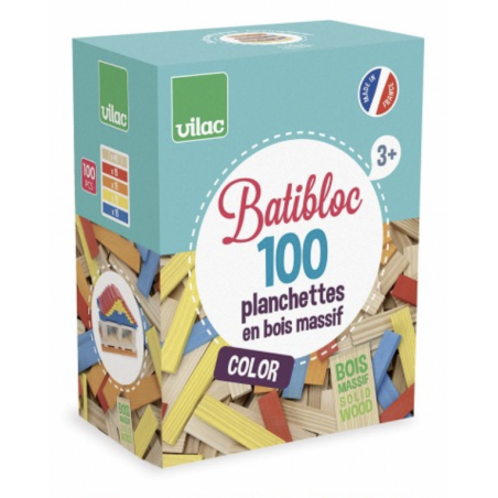 Batibloc Color - 100 planchettes en bois