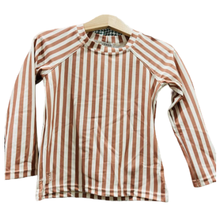 Tee shirt maillot anti-UV - stripe Tuscany rose