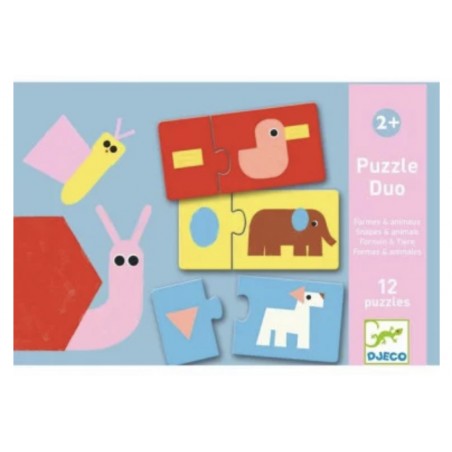 Puzzle duo - formes et animaux