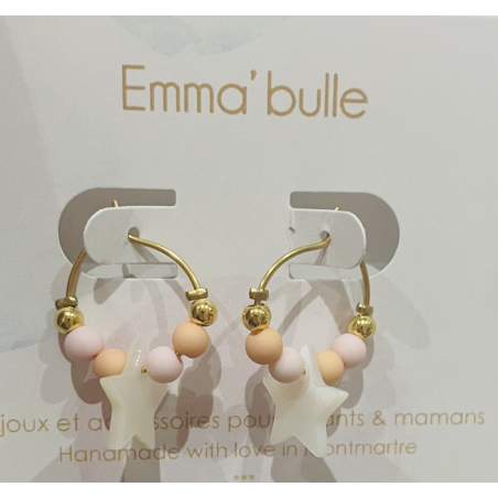 Boucles d'oreilles "Les Chanceuses Etoile " - Rose