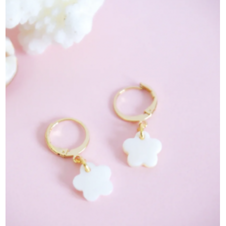 Boucles d'oreilles "Les Pensives " - Blanches