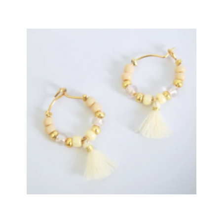 Boucles d'oreilles "Les Ravissantes" - Beige