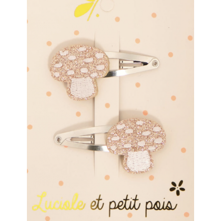 Barrette - Champignons rose