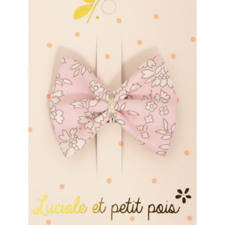 Barrette noeud ruban - Liberty Capel rose