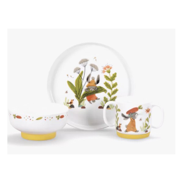 Set vaisselle porcelaine-Trois petits lapins