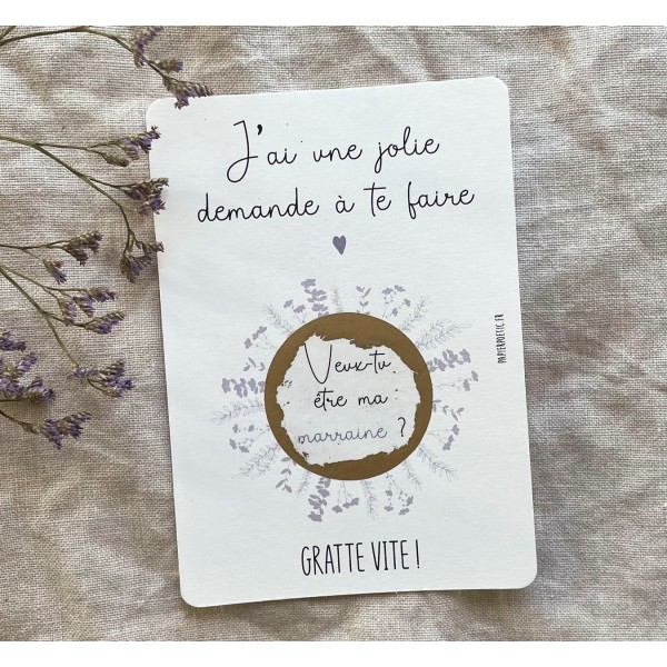 Carte à gratter-marraine