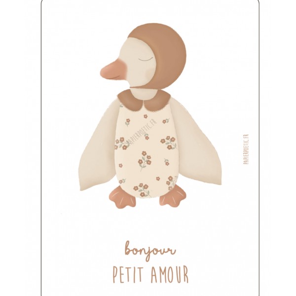 Carte naissance- doudou canard girl