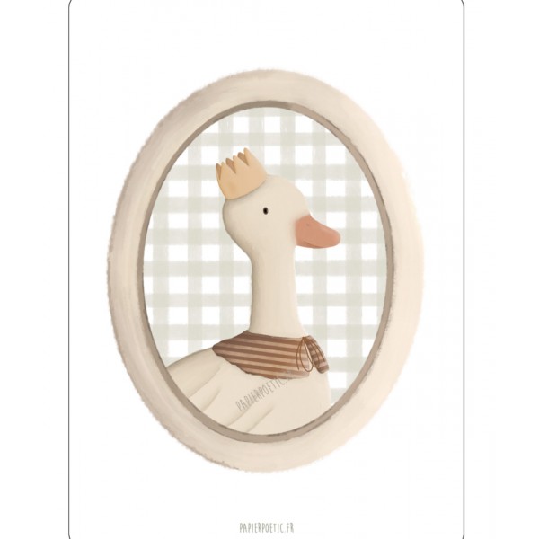 Carte- médaillon canard