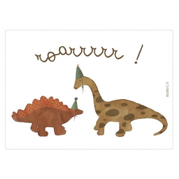 Carte anniversaire- les dinosaures en fête