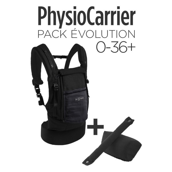 Porte-bébé PhysioCarrier  + kit d’extension - Noir Anthracite