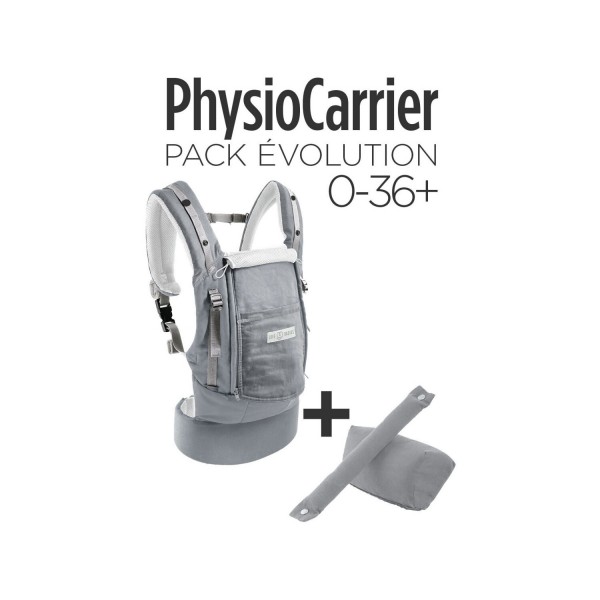 Porte-bébé PhysioCarrier + kit d’extension - Gris Éléphant