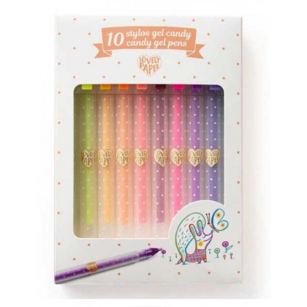 10 stylos gel candy