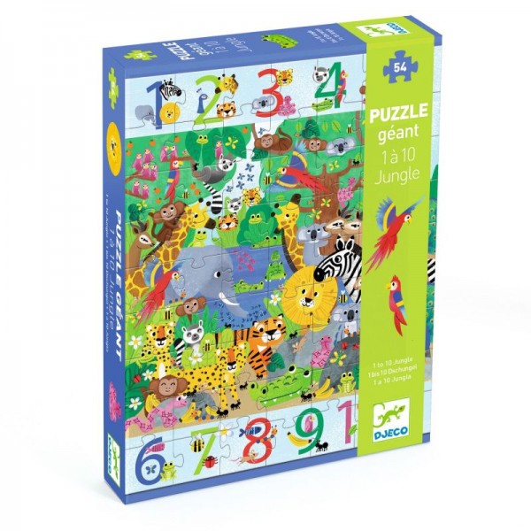 Puzzle géant - 1 à 10 Jungle