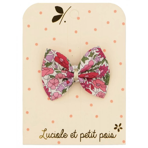 Barrette noeud ruban - Liberty Crimson Pink