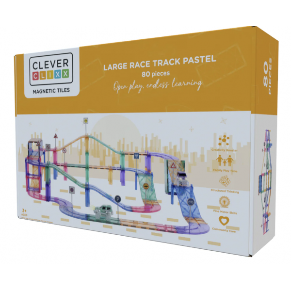 Clever Clixx - Large Race Track Pastel - 80 Pièces