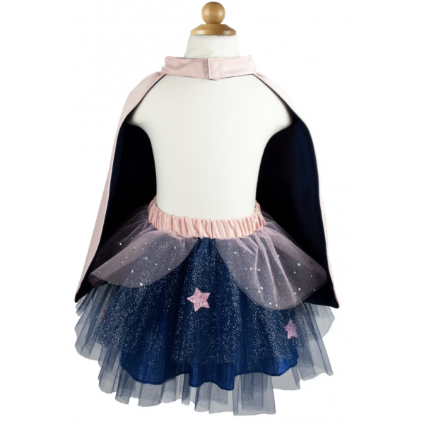 Déguisement - Super héro Tutu/Cape/Masque - Pink &Navy - T 7/8 Ans