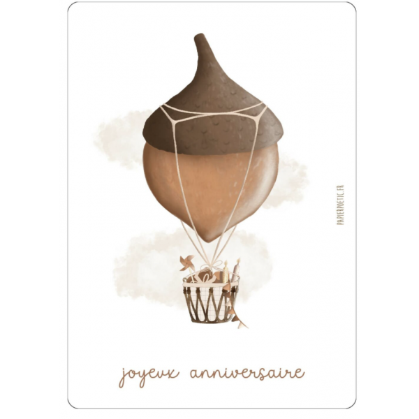 Carte Anniversaire - Montgolfière Automne