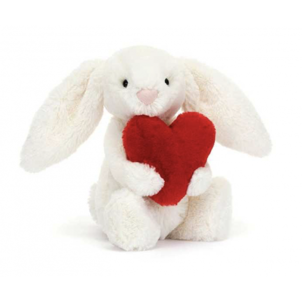 Lapin bashful red love heart - small