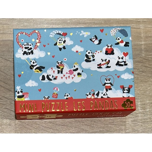 Boîte mini puzzle - Pandas 50 pièces