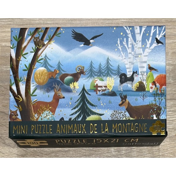 Boîte mini puzzle - Animaux de montagne 100 pièces