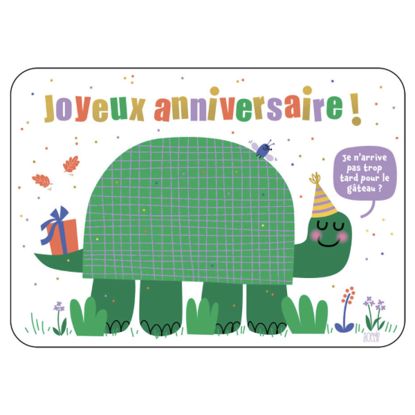 Carte - Joyeux anniversaire Tortue