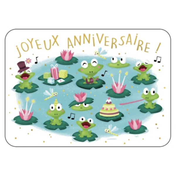 Carte - Joyeux anniversaire grenouilles