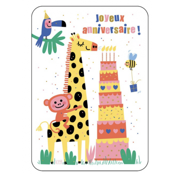 Carte - Joyeux anniversaire girafe