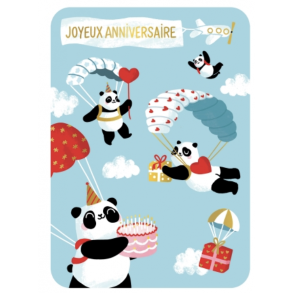 Carte - Joyeux anniversaire pandas