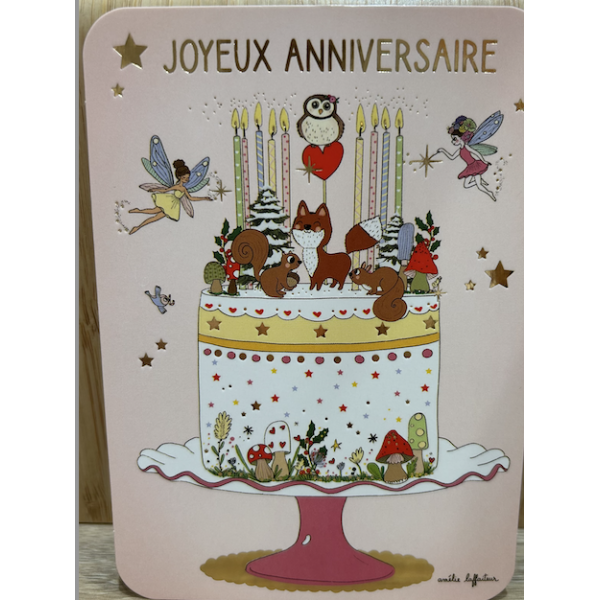 Carte - Joyeux anniversaire gâteau de la forêt