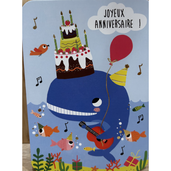 Carte - Joyeux anniversaire poissons