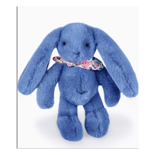 Lapin Fleurette - Bleu 25 cm