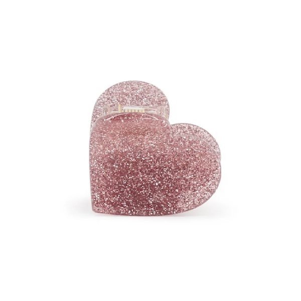 Mini pince - Coeur Glitter rose