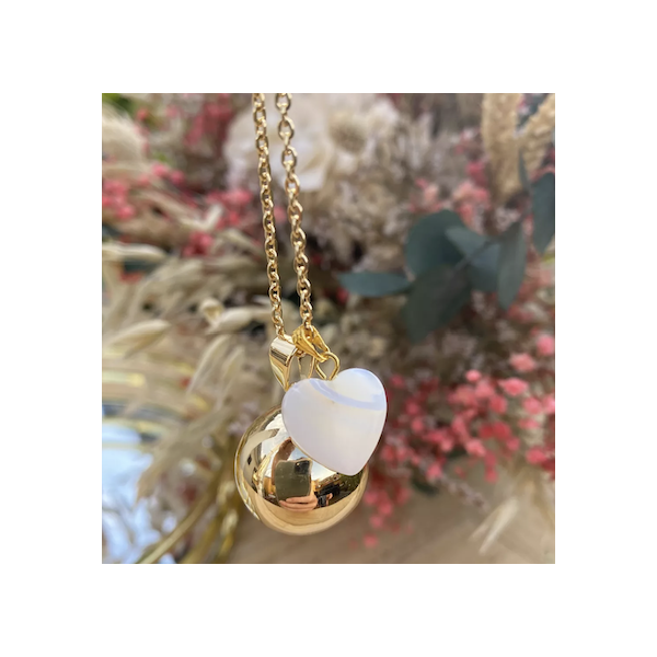 Bola de grossesse - Or, Coeur de nacre