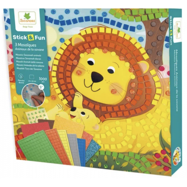 Stick'N Fun - Mosaiques - Animaux de la savane