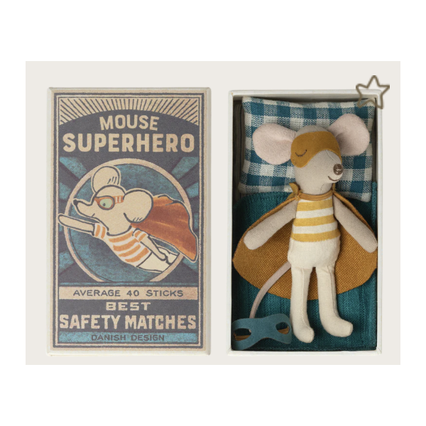 Souris Super Héros - Petit frère et sa boîte assortie