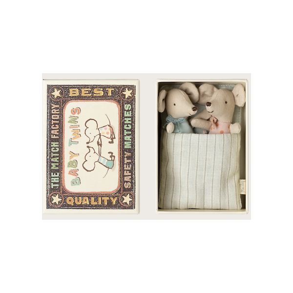 Jumeaux bébés souris dans leur boîte