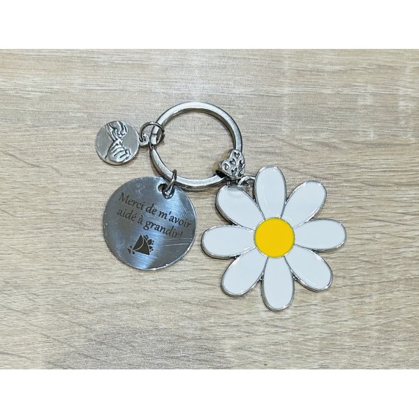 Porte clés - Marguerite - Merci de m'avoir aidé à grandir