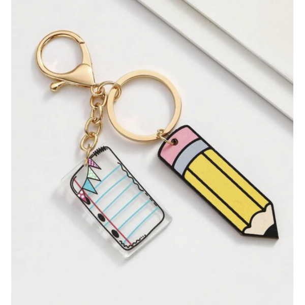 Porte clés - Crayon et livre
