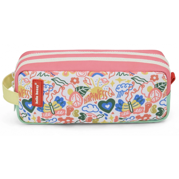 Trousse scolaire - Double compartiment - Happiness