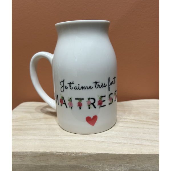 Pot à lait - petit vase - Maîtresse Lettres Fleuries