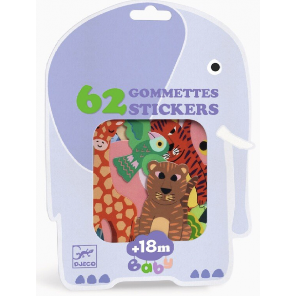 Gommettes Stickers Baby - Animaux de la savane