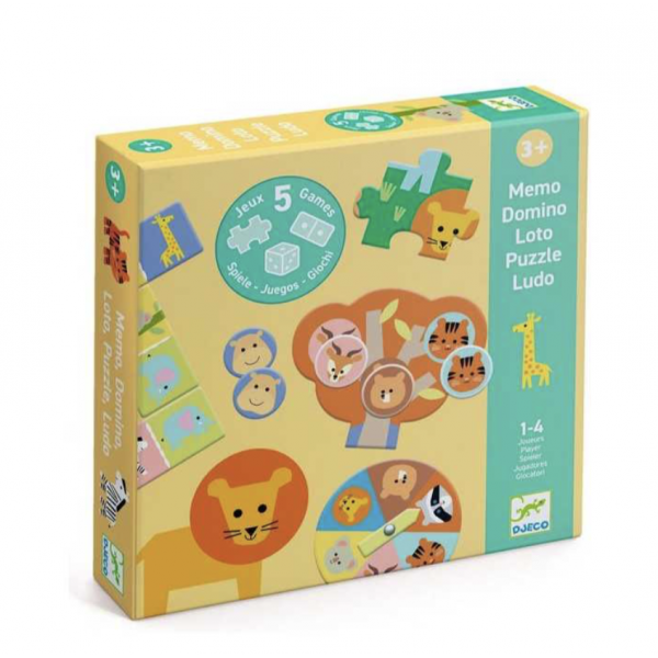 Mémo Domino Loto Puzzle Ludo - Animaux sauvages