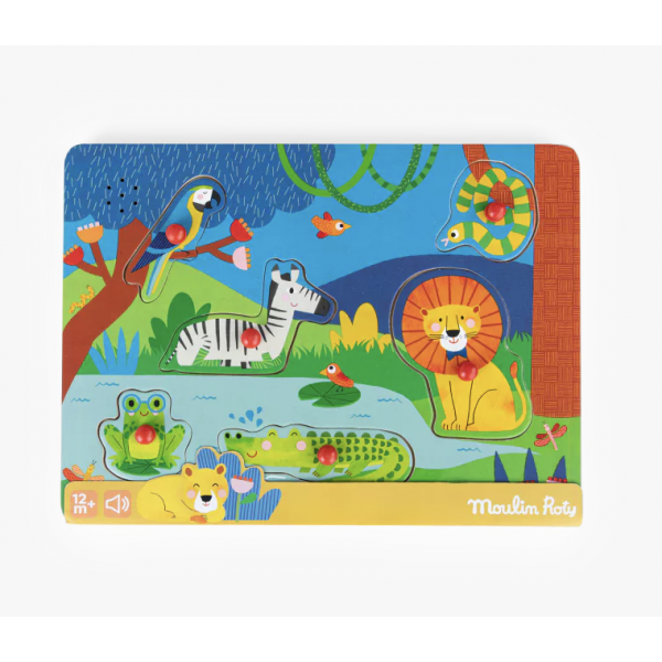 Puzzle sonore animaux en bois - Les Toupitis