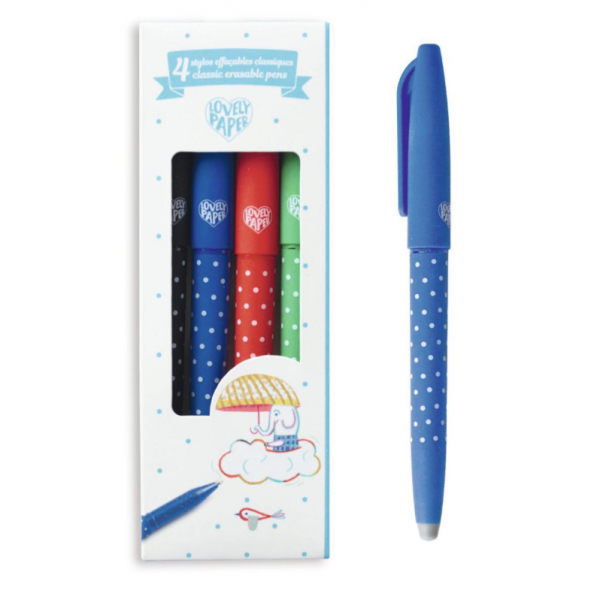 4 stylos effaçables classique