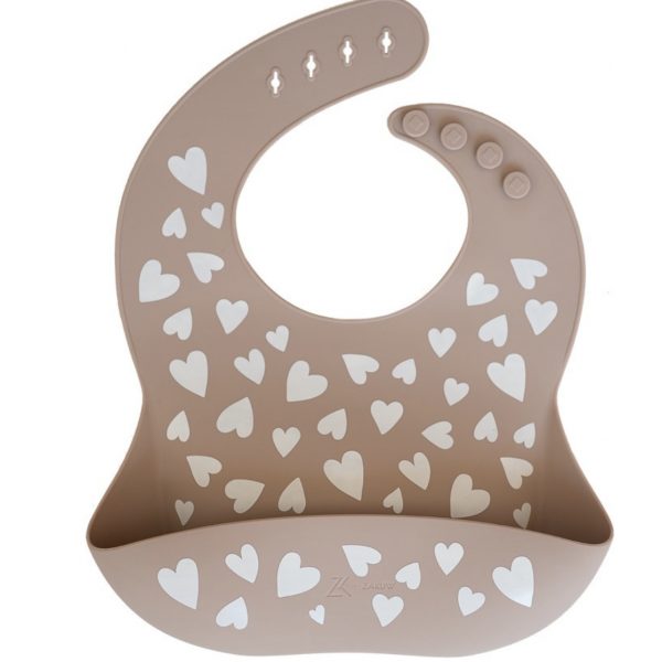 Bavoir en silicone - Fall In Love - Taupe