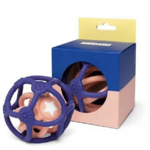 Set de 2 balles sensorielles silicone - Bleu et rose